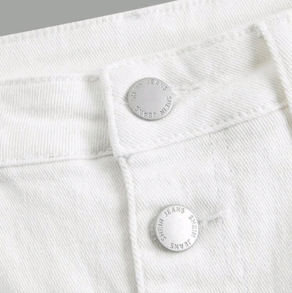 Teen Girls Button Raw Hem Skinny Jeans - Picture 2 of 5